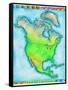 Map of North America-Jennifer Thermes-Framed Stretched Canvas