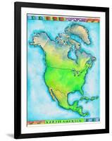 Map of North America-Jennifer Thermes-Framed Photographic Print