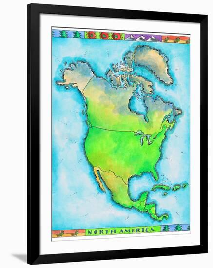 Map of North America-Jennifer Thermes-Framed Photographic Print