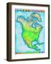 Map of North America-Jennifer Thermes-Framed Photographic Print