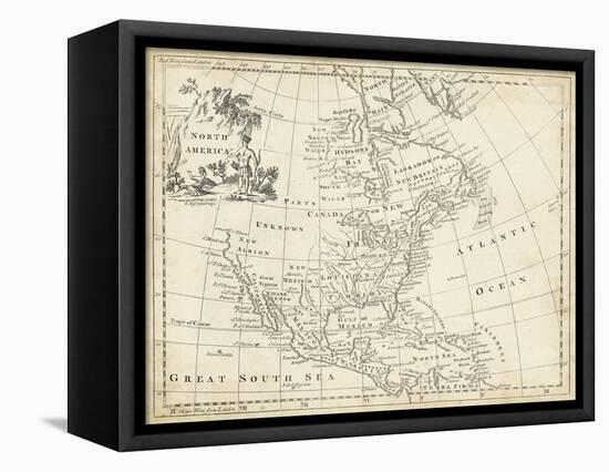 Map of North America-T. Jeffreys-Framed Stretched Canvas