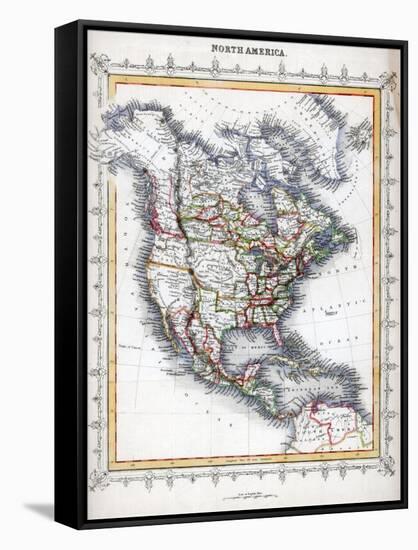 Map of North America-null-Framed Stretched Canvas