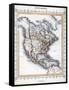 Map of North America-null-Framed Stretched Canvas