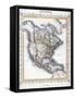 Map of North America-null-Framed Stretched Canvas