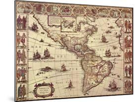 Map of North and South America-Joan Blaeu-Mounted Art Print