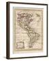 Map of North and South America-J. Gibson-Framed Photographic Print