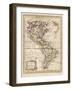 Map of North and South America-J. Gibson-Framed Photographic Print