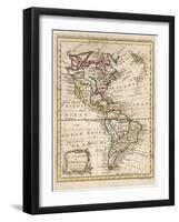 Map of North and South America-J. Gibson-Framed Photographic Print