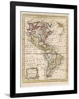 Map of North and South America-J. Gibson-Framed Photographic Print