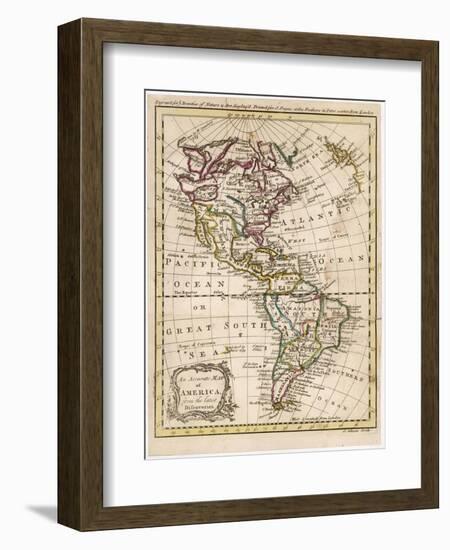 Map of North and South America-J. Gibson-Framed Photographic Print