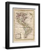 Map of North and South America-J. Gibson-Framed Photographic Print