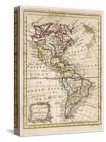 Map of North and South America-J. Gibson-Stretched Canvas