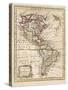 Map of North and South America-J. Gibson-Stretched Canvas