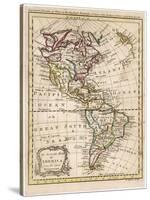 Map of North and South America-J. Gibson-Stretched Canvas