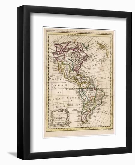 Map of North and South America-J. Gibson-Framed Premium Photographic Print