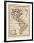 Map of North and South America-J. Gibson-Framed Photographic Print