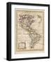 Map of North and South America-J. Gibson-Framed Art Print