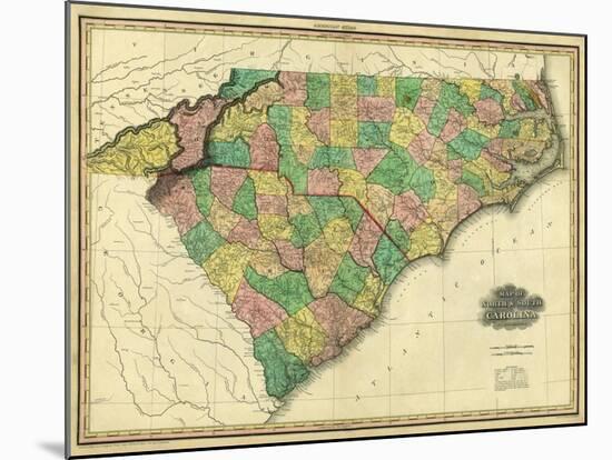 Map of North and South Carolina, c.1823-Henry S^ Tanner-Mounted Art Print