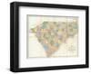 Map of North and South Carolina, c.1839-David H^ Burr-Framed Art Print