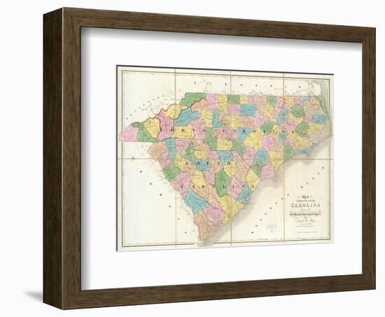 Map of North and South Carolina, c.1839-David H^ Burr-Framed Art Print