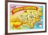 Map of North Carolina-null-Framed Premium Giclee Print