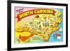 Map of North Carolina-null-Framed Premium Giclee Print