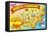 Map of North Carolina-null-Framed Stretched Canvas