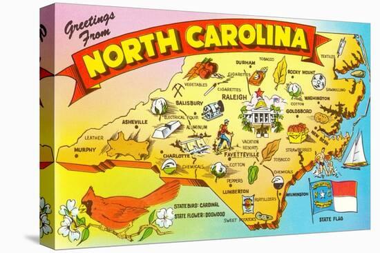 Map of North Carolina-null-Stretched Canvas
