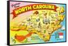 Map of North Carolina-null-Framed Stretched Canvas