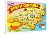 Map of North Carolina-null-Framed Art Print