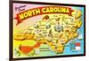 Map of North Carolina-null-Framed Art Print