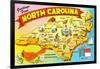 Map of North Carolina-null-Framed Art Print