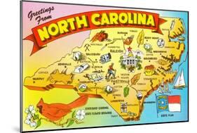 Map of North Carolina-null-Mounted Art Print