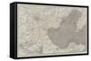 Map of North-East China-John Dower-Framed Stretched Canvas