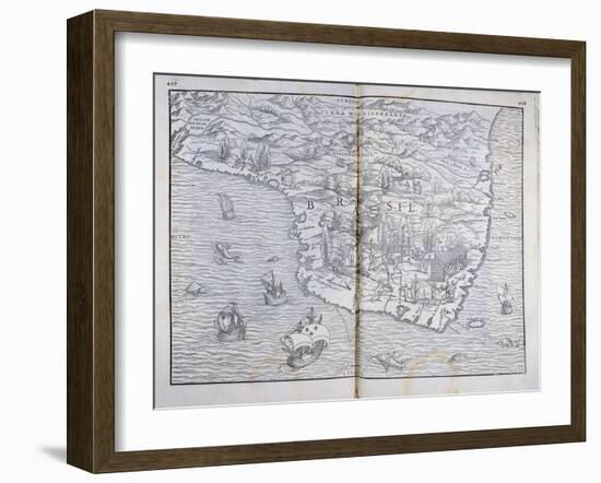 Map of North-Eastern Brazil-null-Framed Giclee Print