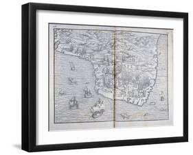 Map of North-Eastern Brazil-null-Framed Giclee Print