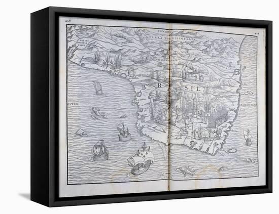 Map of North-Eastern Brazil-null-Framed Stretched Canvas