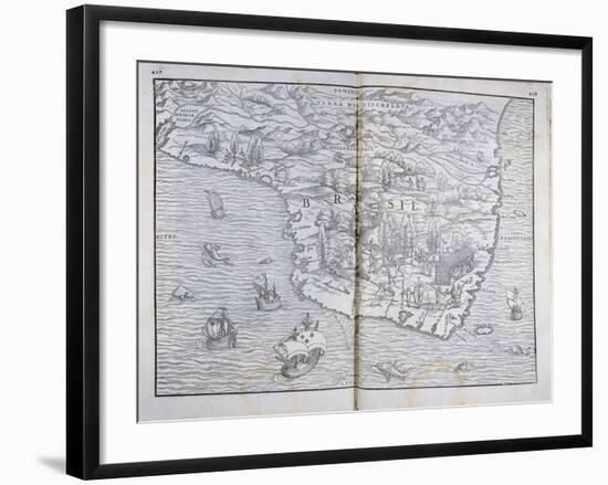 Map of North-Eastern Brazil-null-Framed Premium Giclee Print