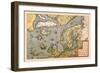 Map of North Sea-Abraham Ortelius-Framed Art Print