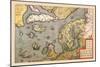 Map of North Sea-Abraham Ortelius-Mounted Art Print