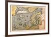 Map of North Sea-Abraham Ortelius-Framed Art Print