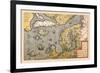 Map of North Sea-Abraham Ortelius-Framed Art Print