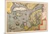 Map of North Sea-Abraham Ortelius-Mounted Art Print
