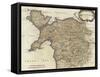 Map of North Wales-Robert Morden-Framed Stretched Canvas