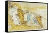 Map of North-West of Tuscany from Florence to Sea-Leonardo da Vinci-Framed Stretched Canvas