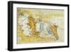 Map of North-West of Tuscany from Florence to Sea-Leonardo da Vinci-Framed Giclee Print