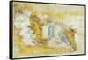 Map of North-West of Tuscany from Florence to Sea-Leonardo da Vinci-Framed Stretched Canvas