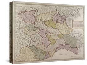 Map of North-Western Italy and Savoy-null-Stretched Canvas