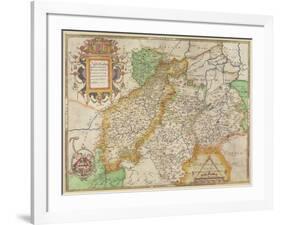 Map of Northampton and Adjacent Counties, from 'Atlas of England and Wales', 1576-Christopher Saxton-Framed Giclee Print