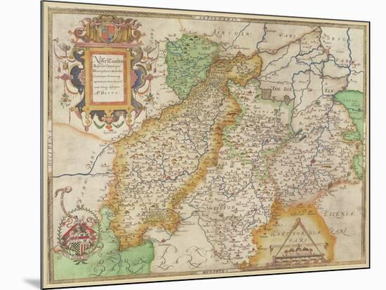 Map of Northampton and Adjacent Counties, from 'Atlas of England and Wales', 1576-Christopher Saxton-Mounted Giclee Print